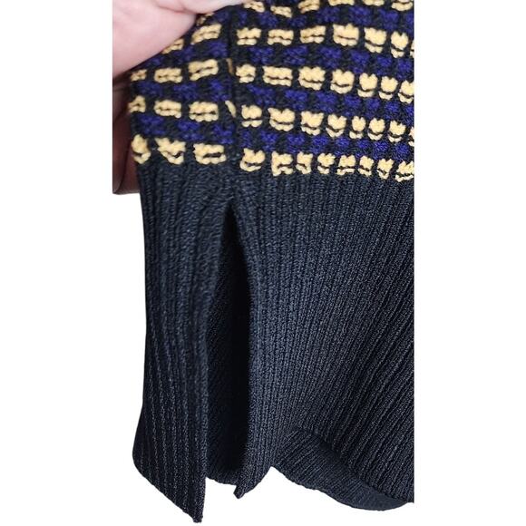 St. John Collection Wide Collar Sweater, Black/Gold/Purple, Size M - Picture 6 of 8